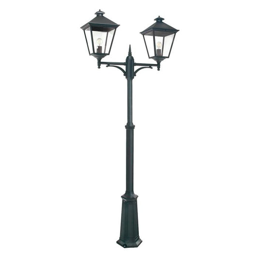 Turin Grande 2 Light Twin Lamp Post - Black