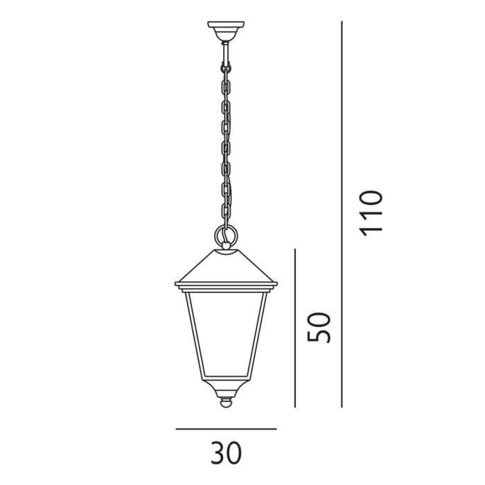 Turin Grande 1 Light Chain Lantern - Black