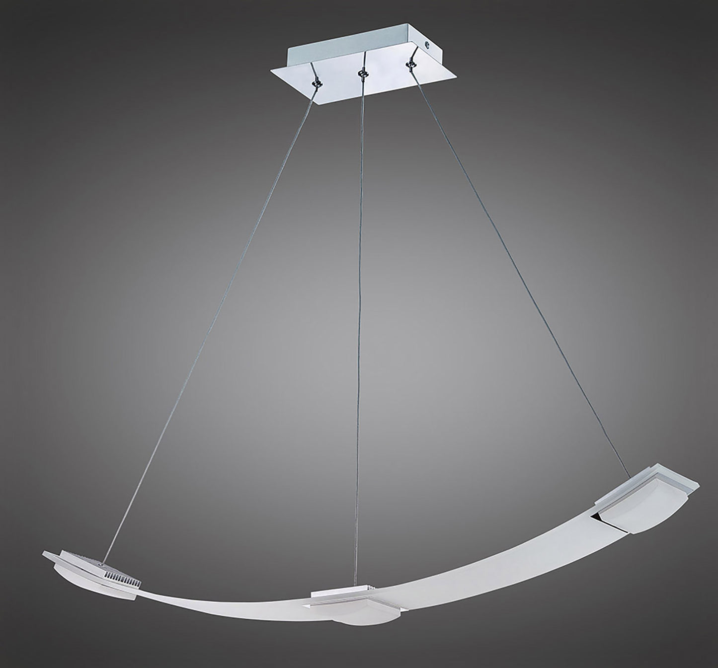 Thea Linear Pendant 3 Light 21W LED 3000K, 1890lm, Satin Aluminium, Frosted Acrylic, 3yrs Warranty by Mantra