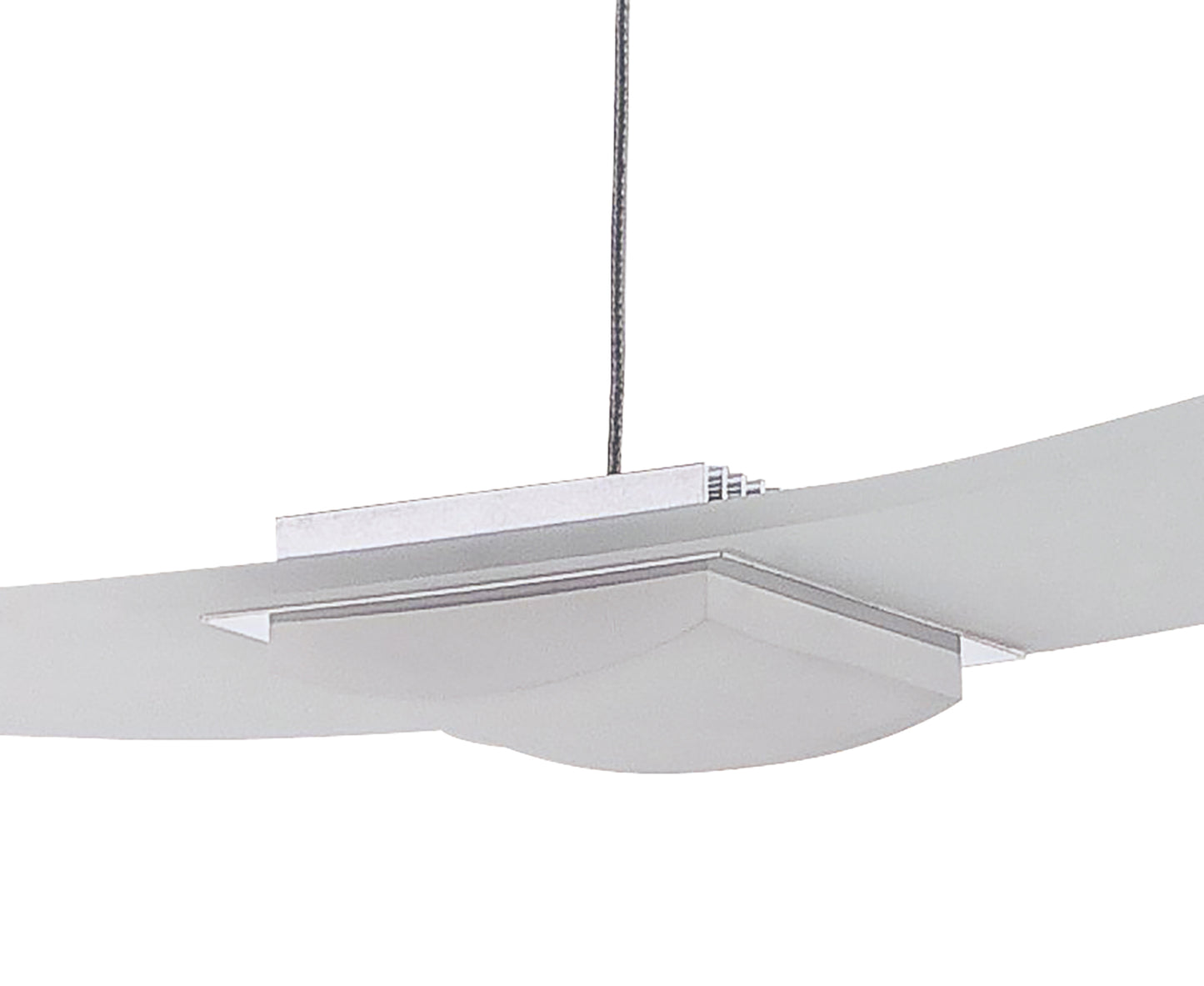 Thea Linear Pendant 3 Light 21W LED 3000K, 1890lm, Satin Aluminium, Frosted Acrylic, 3yrs Warranty by Mantra