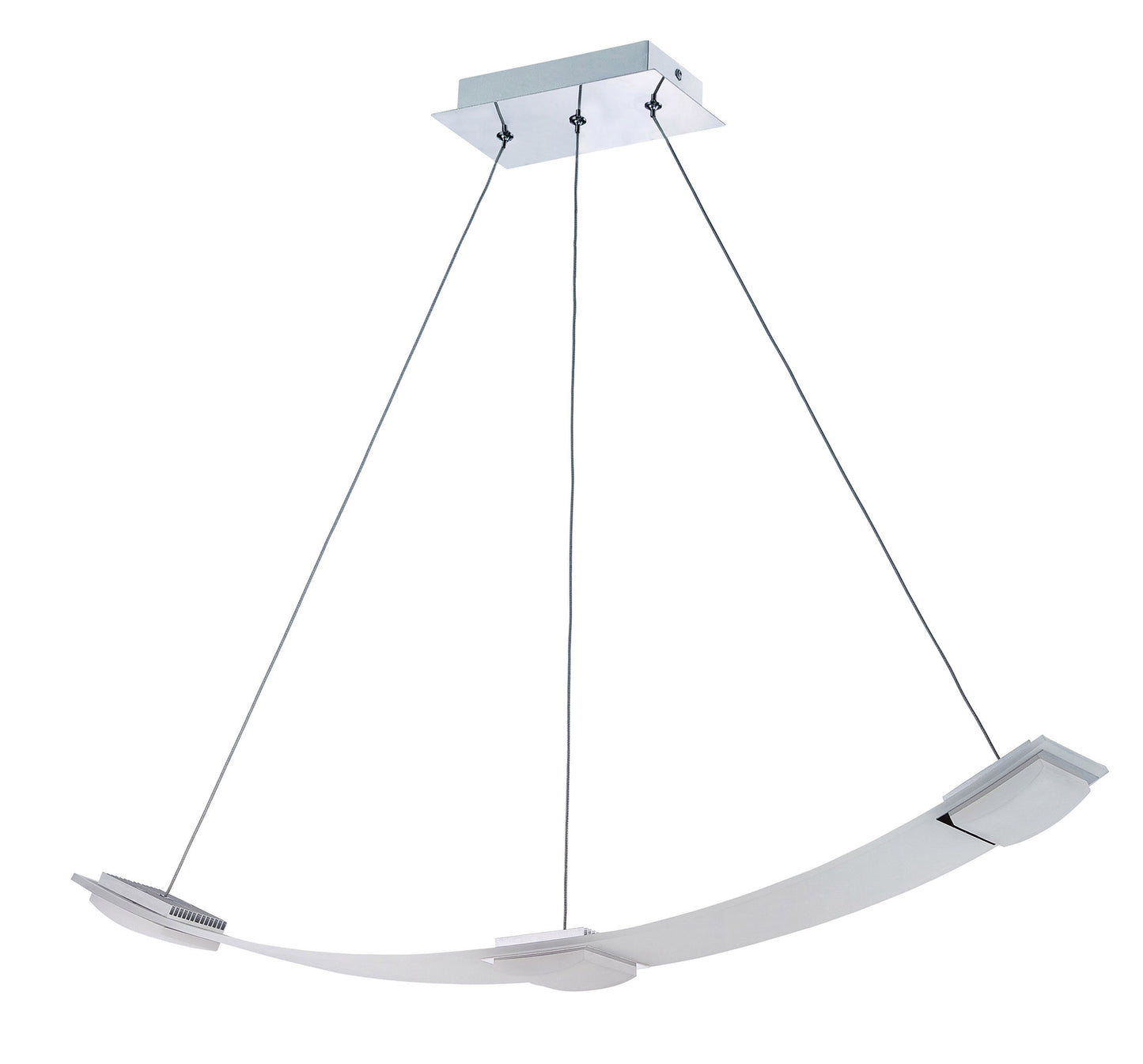 Thea Linear Pendant 3 Light 21W LED 3000K, 1890lm, Satin Aluminium, Frosted Acrylic, 3yrs Warranty by Mantra