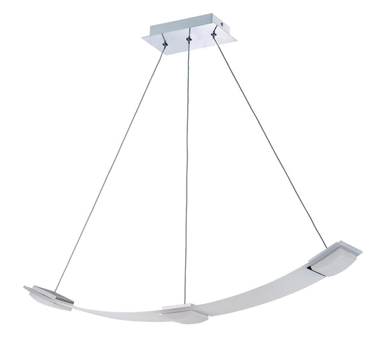 Thea Linear Pendant 3 Light 21W LED 3000K, 1890lm, Satin Aluminium, Frosted Acrylic, 3yrs Warranty by Mantra