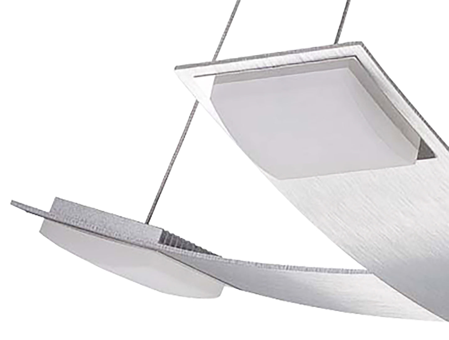 Thea Square Pendant 4 Light 28W LED 3000K, 2520lm, Satin Aluminium/Frosted Acrylic, 3yrs Warranty by Mantra