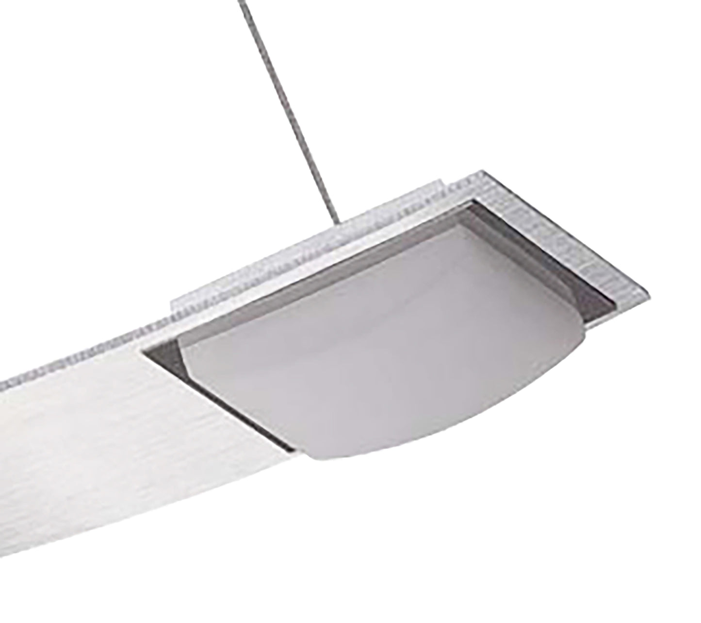 Thea Square Pendant 4 Light 28W LED 3000K, 2520lm, Satin Aluminium/Frosted Acrylic, 3yrs Warranty by Mantra