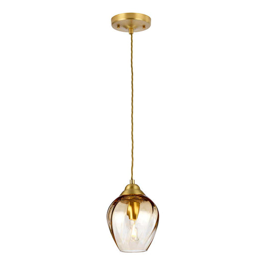 Tiber 1 Light Pendant – Amber