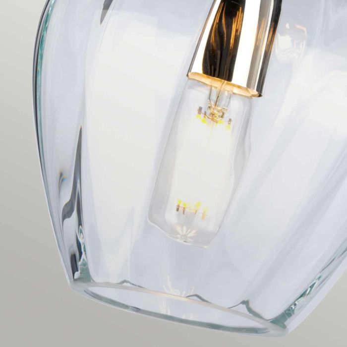 Tiber 1 Light Pendant - Polished Nickel / Clear Glass