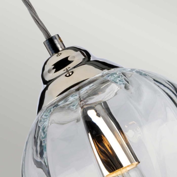 Tiber 1 Light Pendant - Polished Nickel / Clear Glass