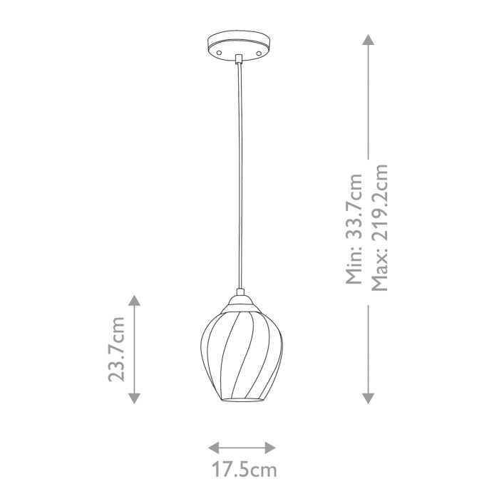 Tiber 1 Light Pendant - Polished Nickel / Clear Glass