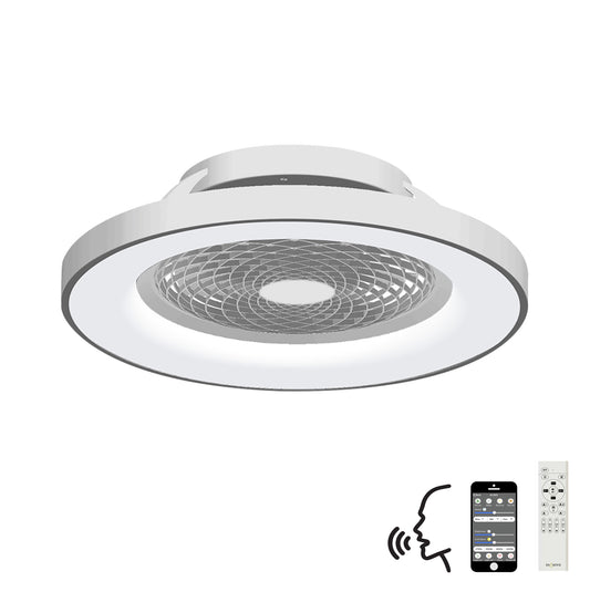 Tibet 70W LED Dimmable Ceiling Light With 35W DC Reversible Fan,Remote, APP & Alexa/Google Voice, 3900lm, Silver, 5yrs Warranty by Mantra