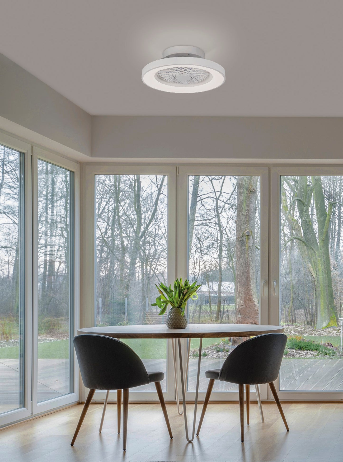 Mini Ceiling 50cm Round, 5 x E27 (Max 20W), White by Mantra