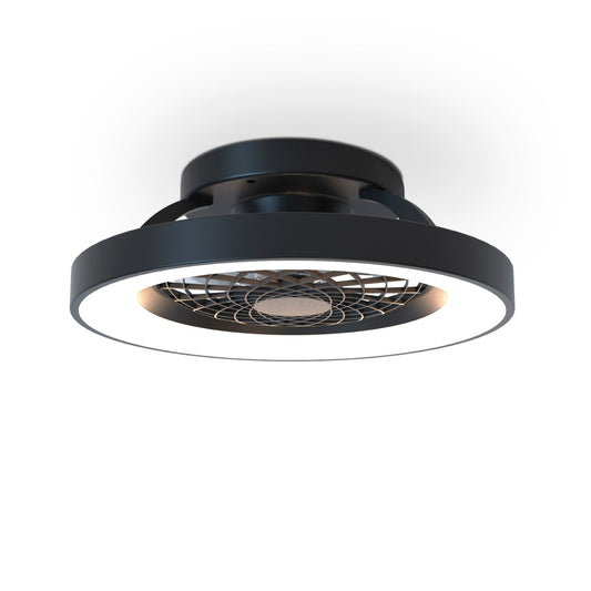 Tibet Mini 70W LED Dimmable Ceiling Light With 35W DC Reversible Fan, Remote, 3900lm, Black, 5yrs Warranty by Mantra