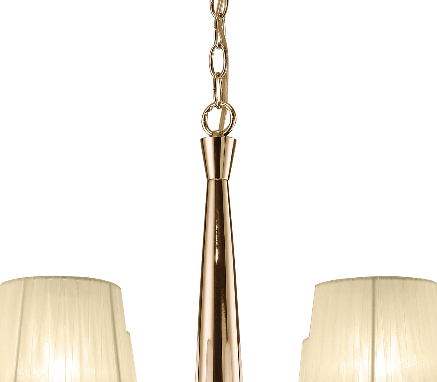 Tiffany Pendant 2 Tier 12+12 Light E14+G9, French Gold With Cream Shades & Clear Crystal by Mantra