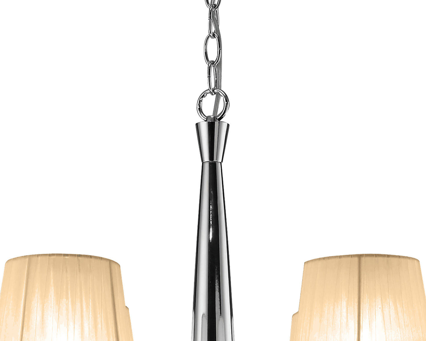 Tiffany Pendant 2 Tier 12+12 Light E14+G9, Polished Chrome With Soft Bronze Shades & Clear Crystal by Mantra