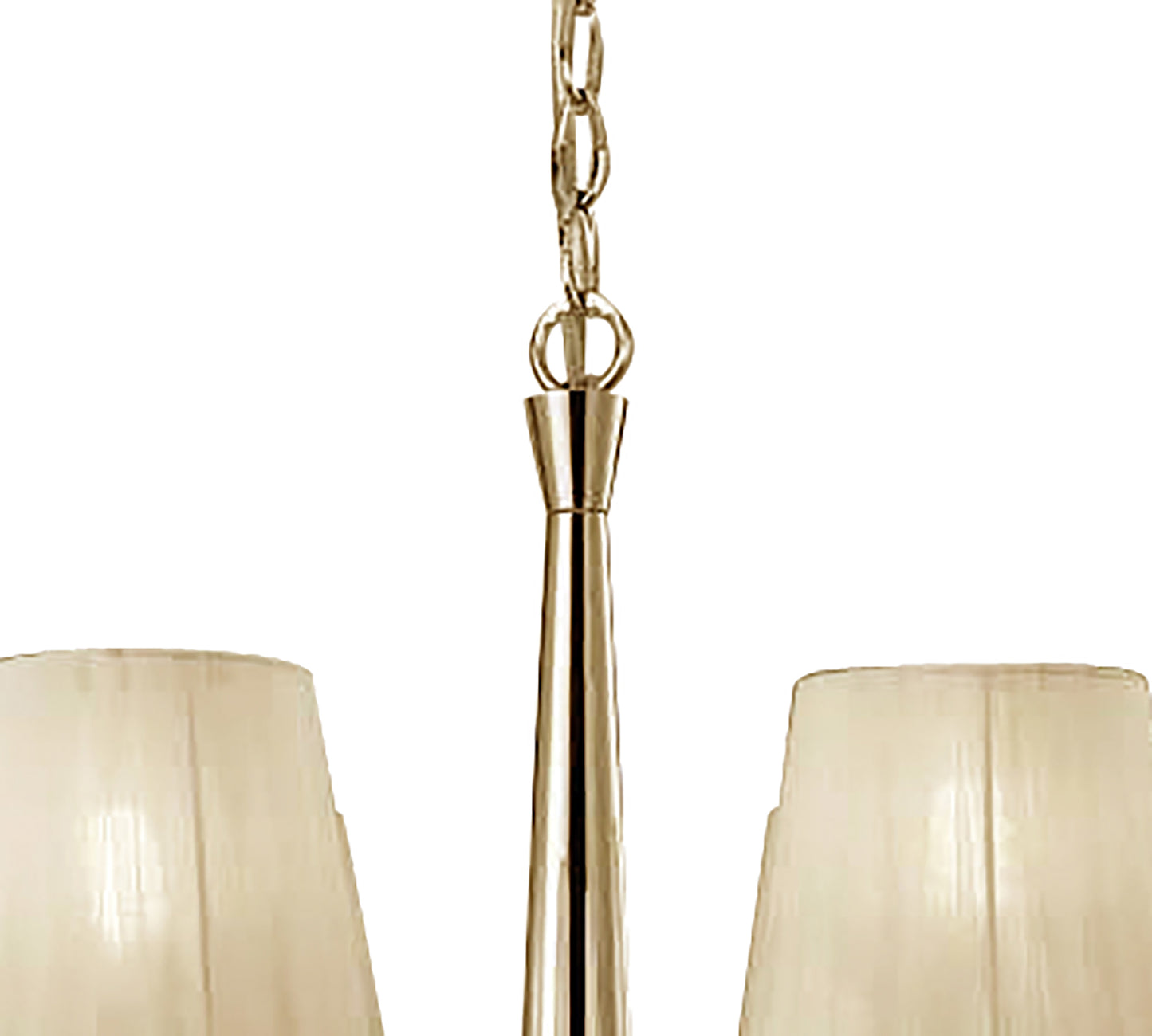 Tiffany Pendant 6+6 Light E14+G9, French Gold With Cream Shades & Clear Crystal by Mantra