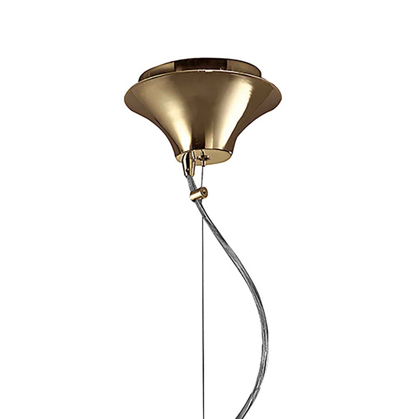 Tiffany Pendant 3+1 Light E27+G9, French Gold With Cream Shade & Clear Crystal by Mantra