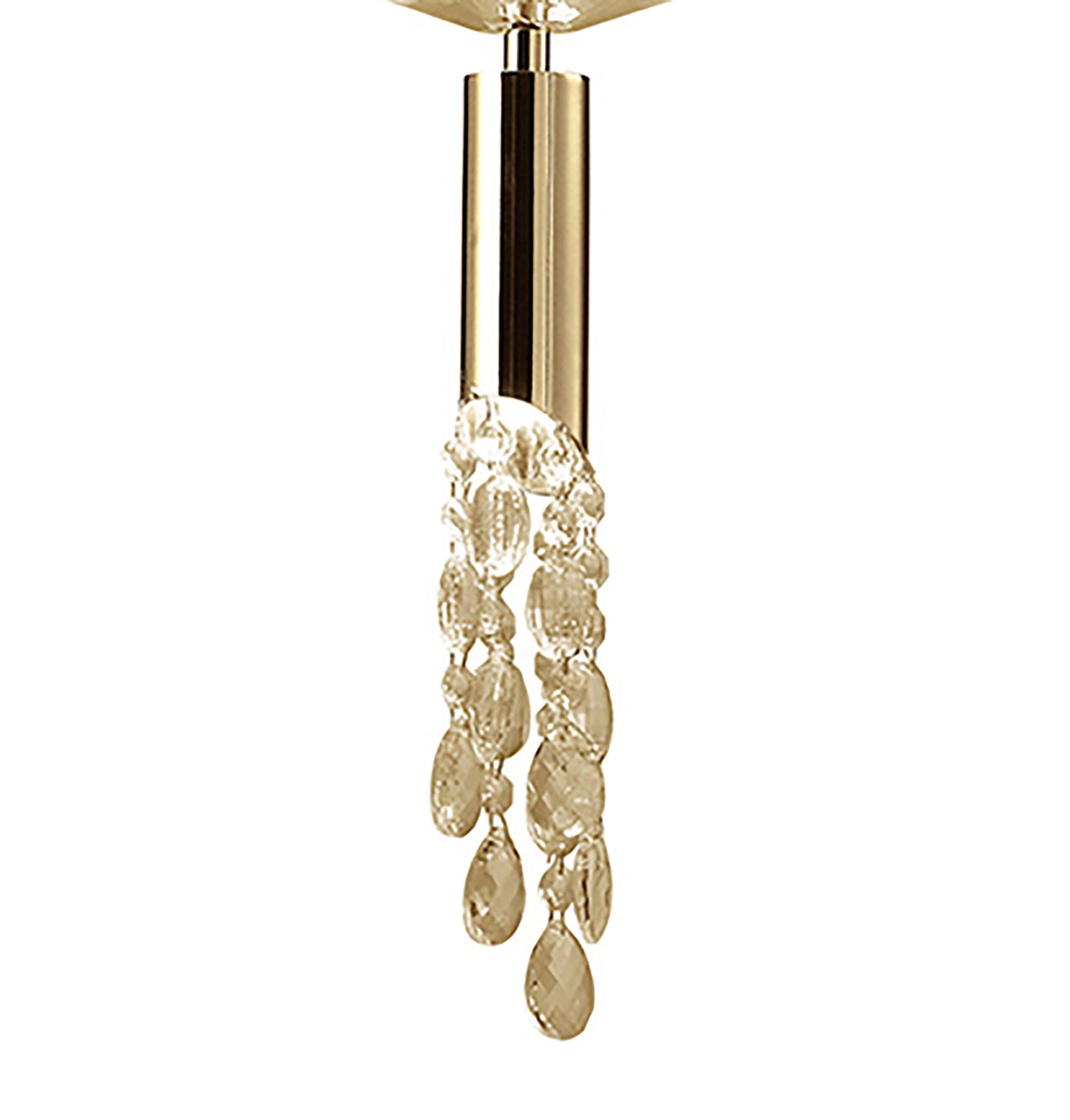 Tiffany Pendant 3+1 Light E27+G9, French Gold With Cream Shade & Clear Crystal by Mantra