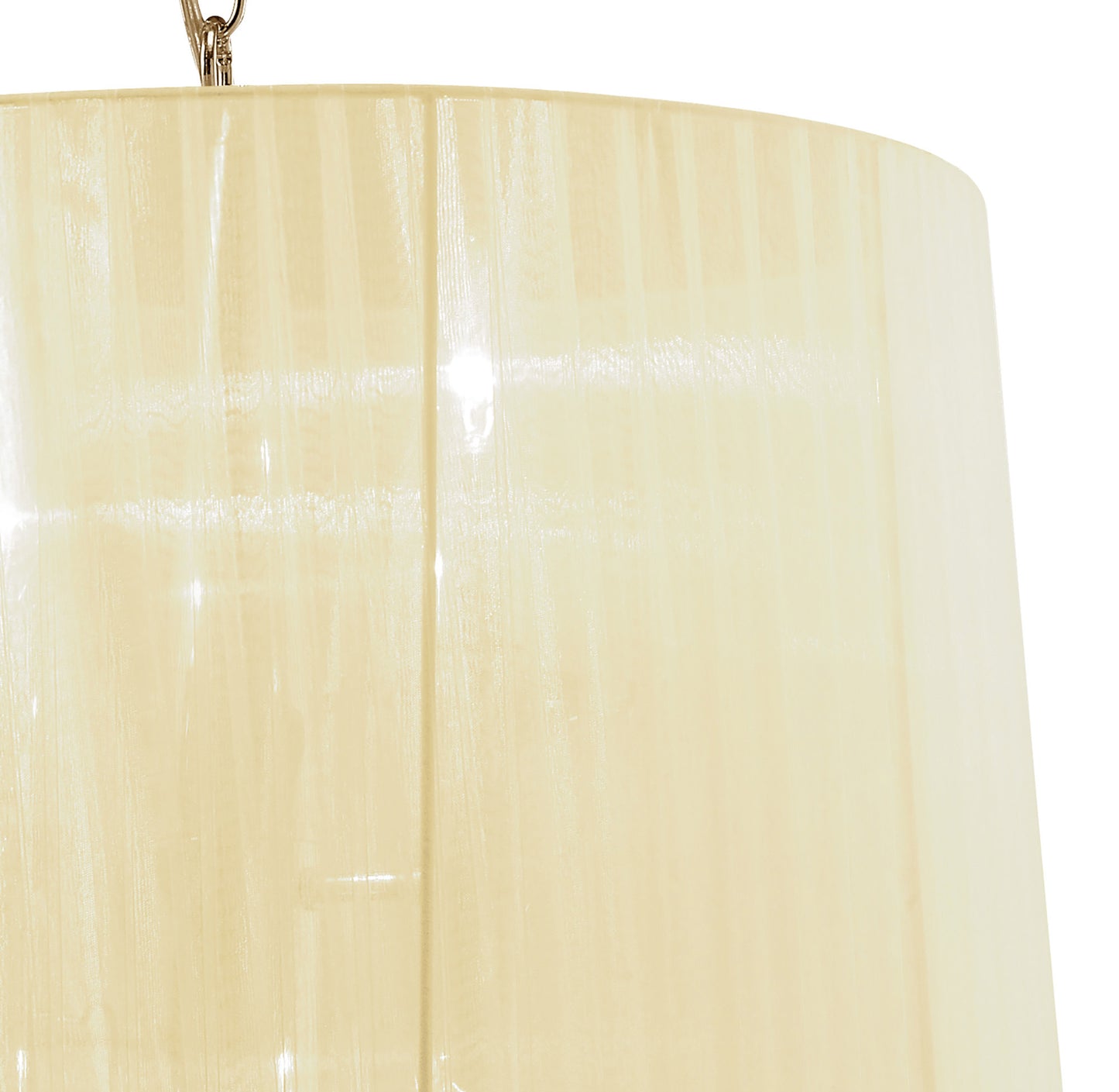 Tiffany Pendant 3+3 Light E14+G9, French Gold With Cream Shade & Clear Crystal by Mantra