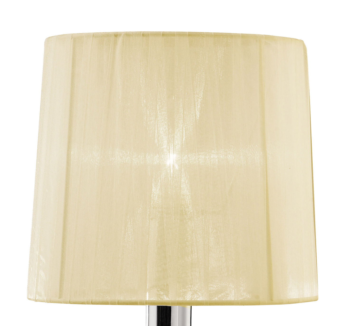 Tiffany Table Lamp 1+1 Light E14+G9, Polished Chrome With Cream Shade & Clear Crystal by Mantra