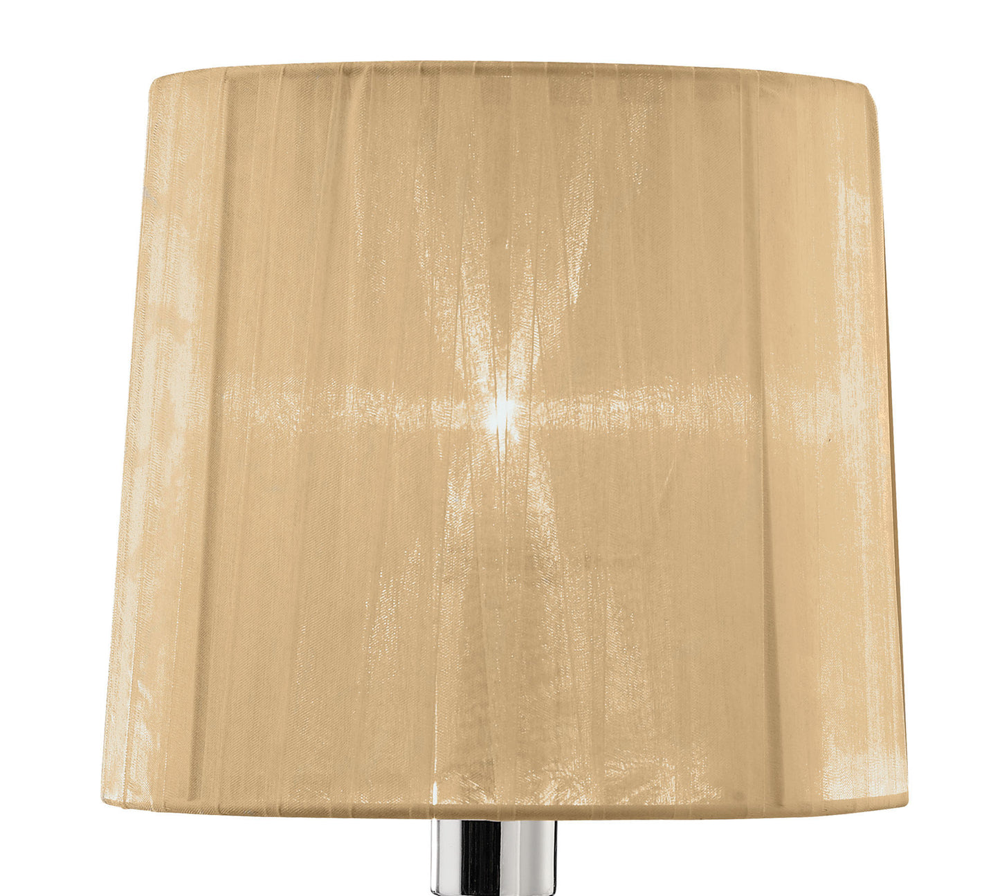 Tiffany Table Lamp 1+1 Light E14+G9, Polished Chrome With Soft Bronze Shade & Clear Crystal by Mantra