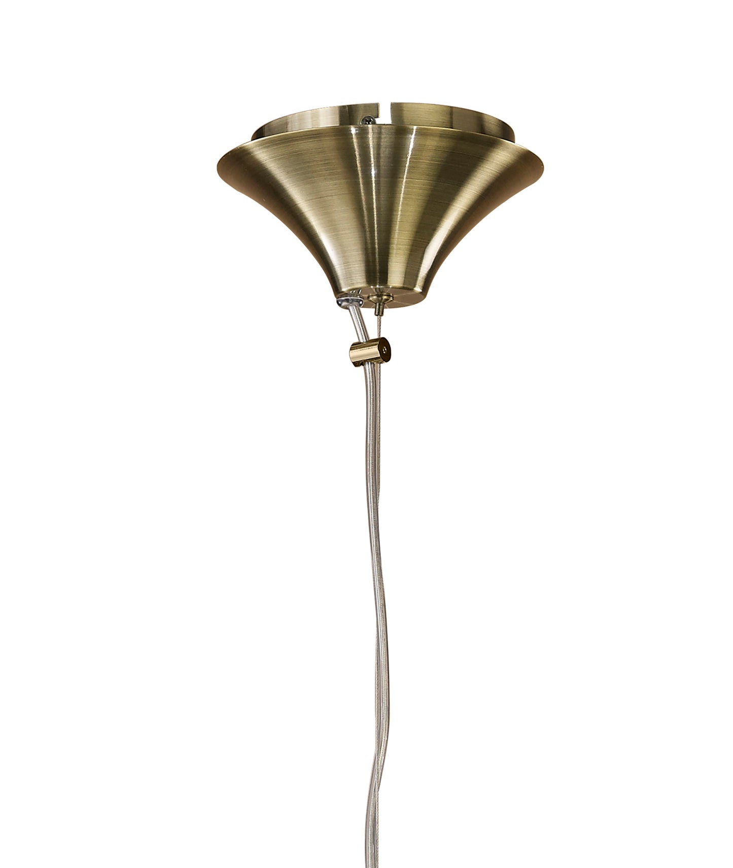 Tiffany Pendant 3+1 Light E27+G9, Antique Brass With Soft Bronze Shade & Clear Crystal by Mantra