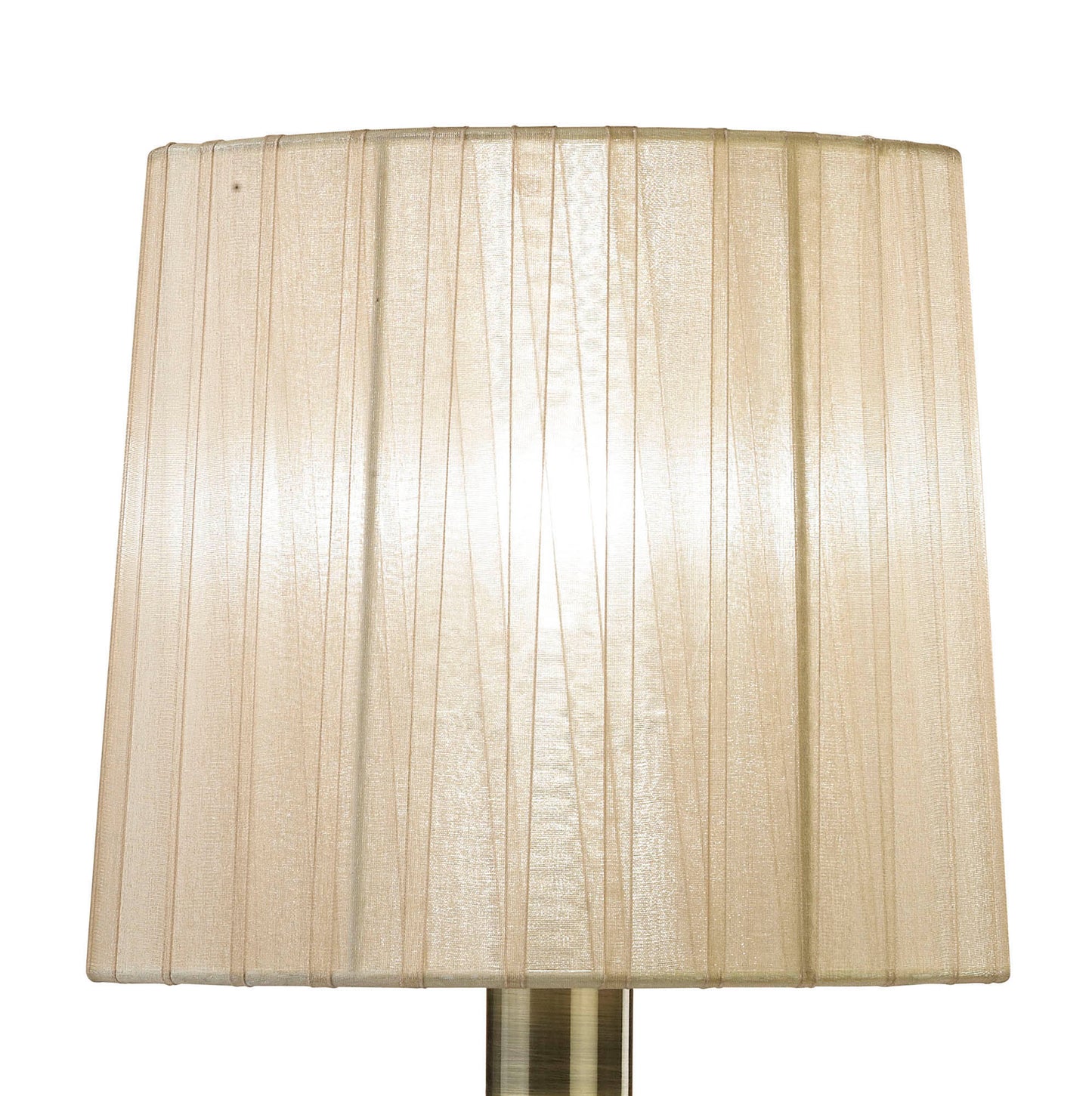 Tiffany Table Lamp 1+1 Light E14+G9, Antique Brass With Soft Bronze Shade & Clear Crystal by Mantra