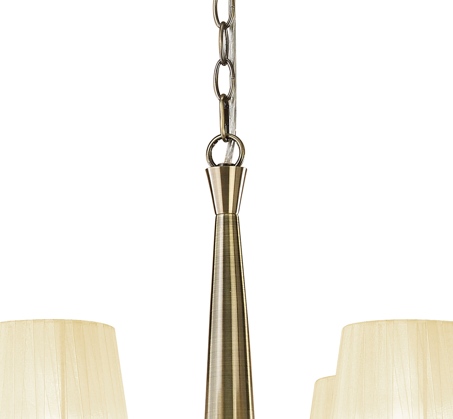 Tiffany Pendant 2 Tier 12+12 Light E14+G9, Antique Brass With Cream Shades & Clear Crystal by Mantra