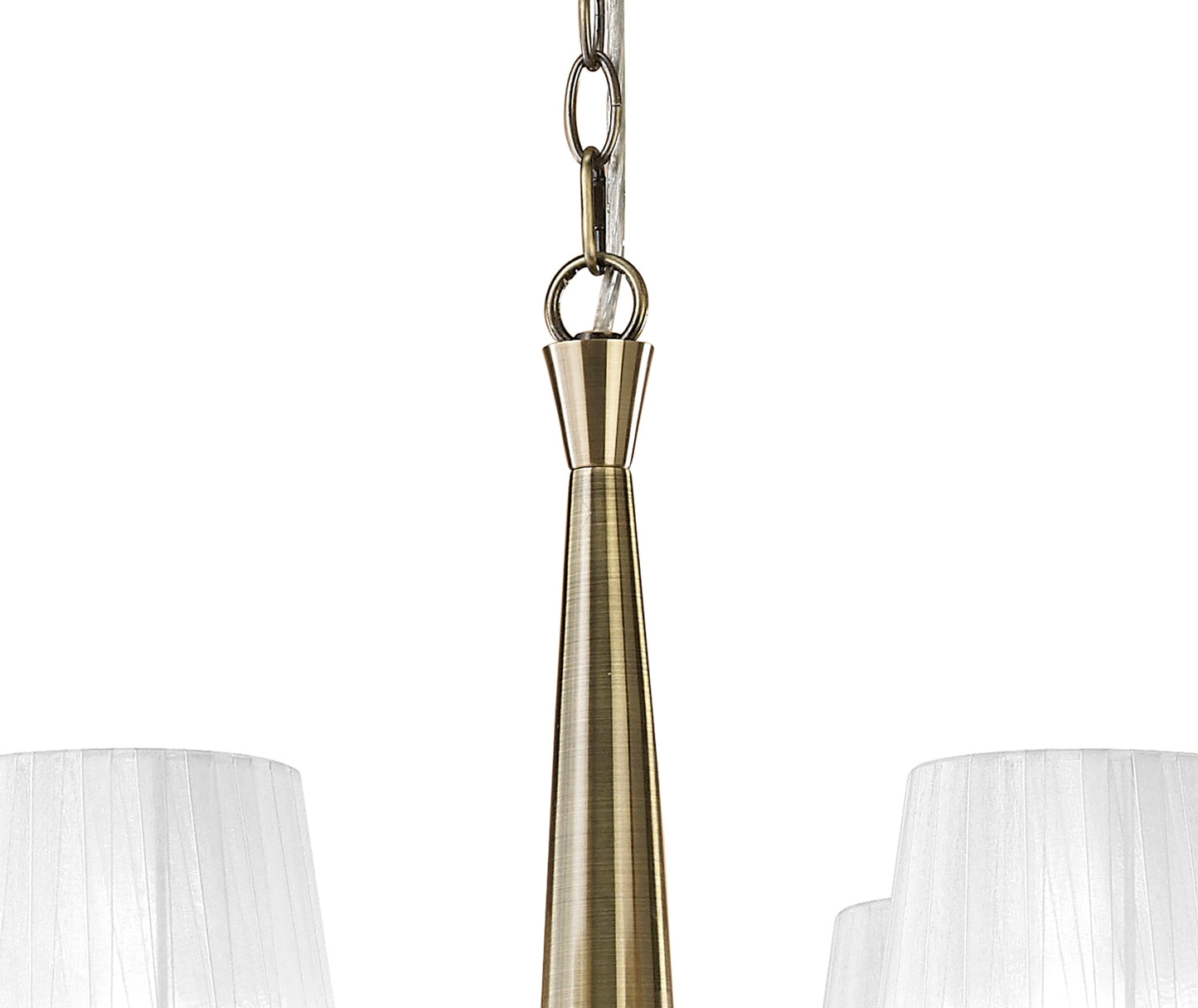 Tiffany Pendant 2 Tier 12+12 Light E14+G9, Antique Brass With White Shades & Clear Crystal by Mantra