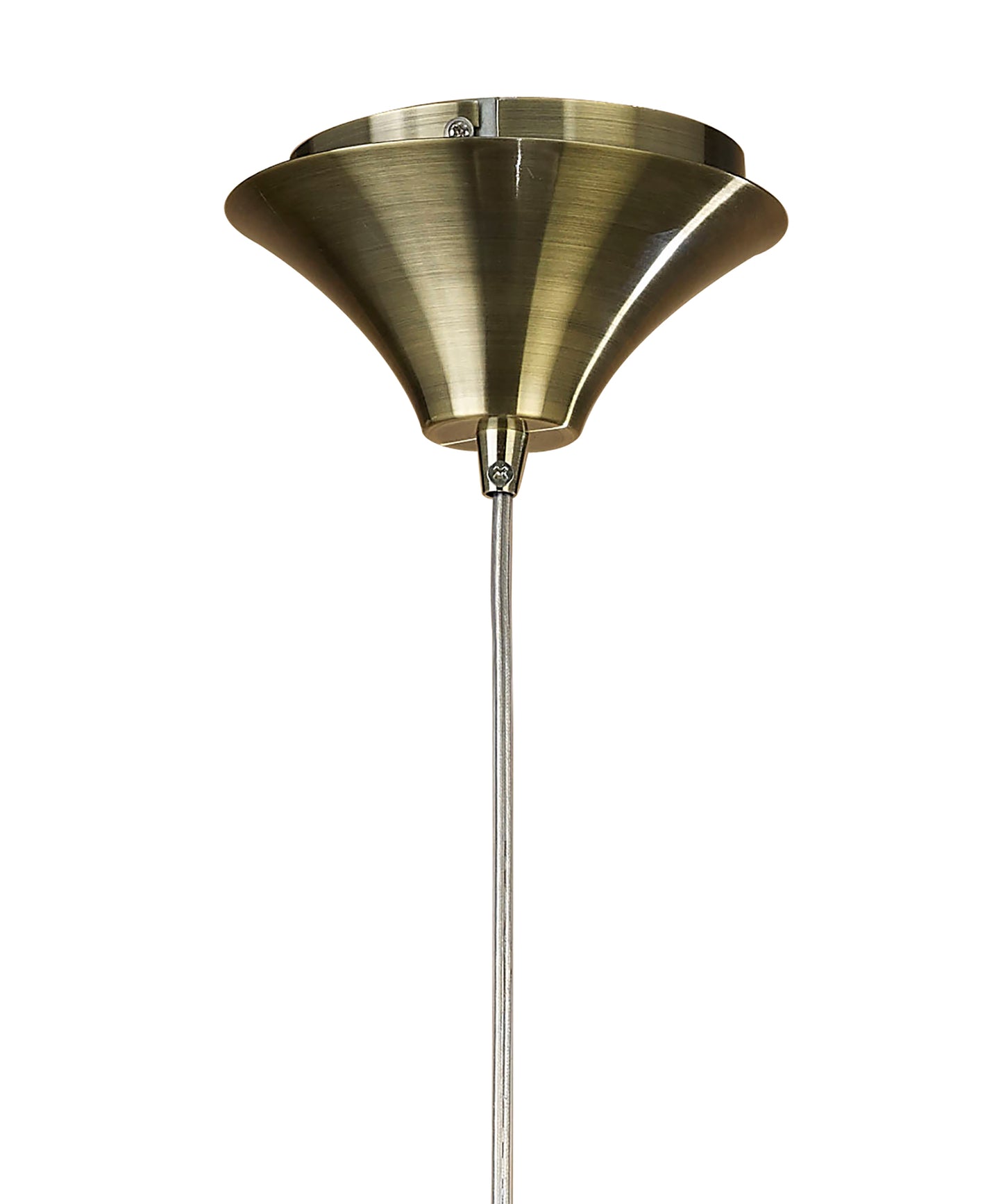 Tiffany Pendant 1+1 Light E27+G9, Antique Brass With Cream Shade & Clear Crystal by Mantra