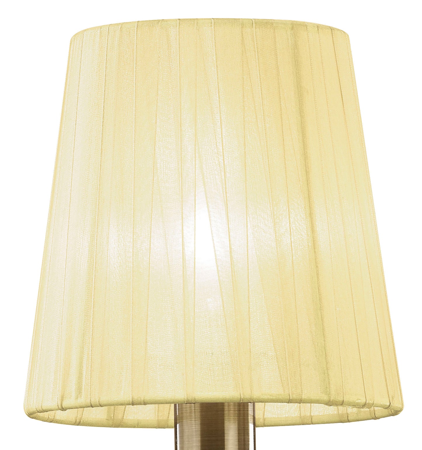 Tiffany Wall Lamp Switched 2+2 Light E14+G9, Antique Brass With Cream Shades & Clear Crystal by Mantra