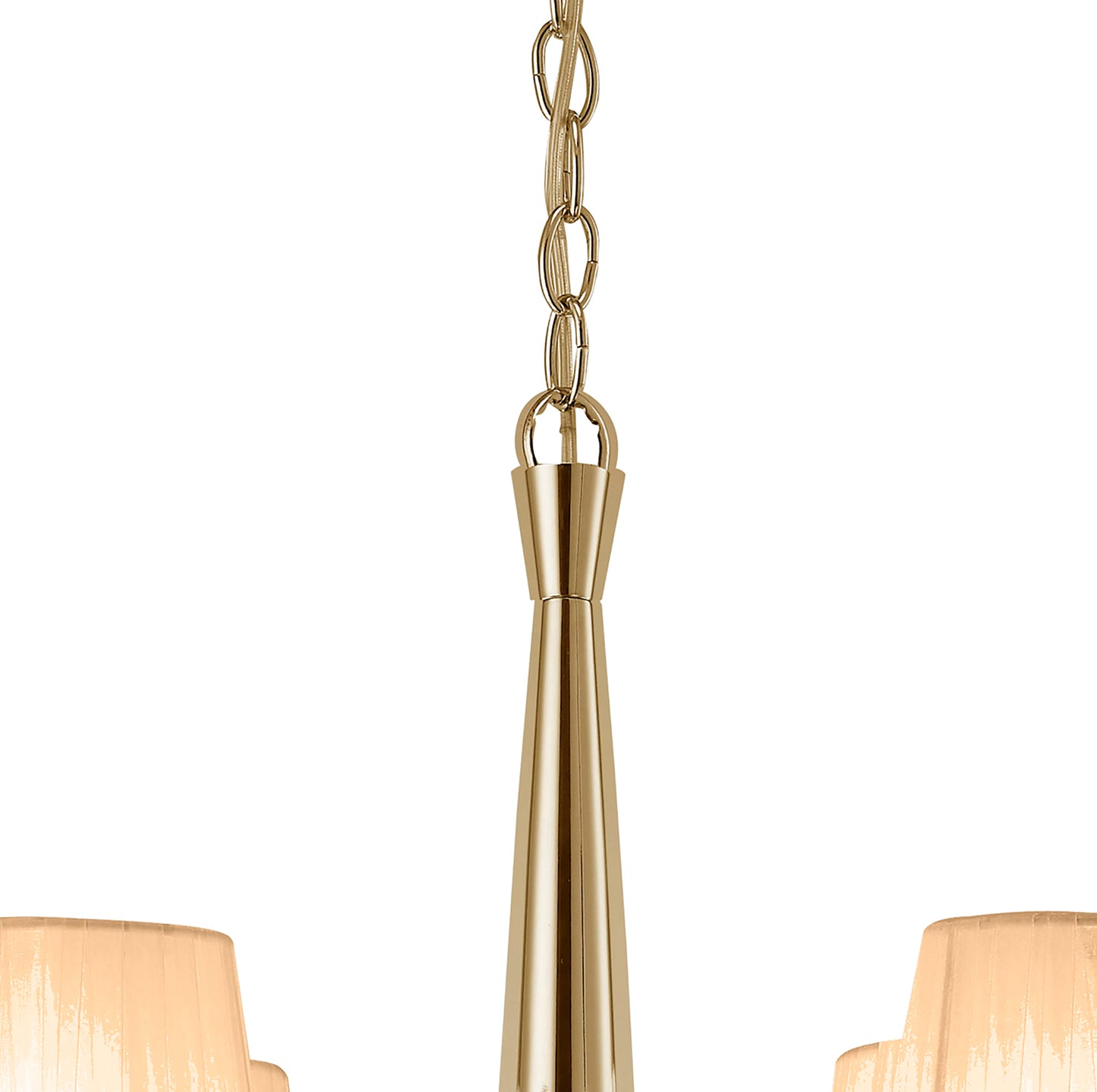 Tiffany Pendant 4+4 Light E14+G9, French Gold With Soft Bronze Shades & Clear Crystal by Mantra