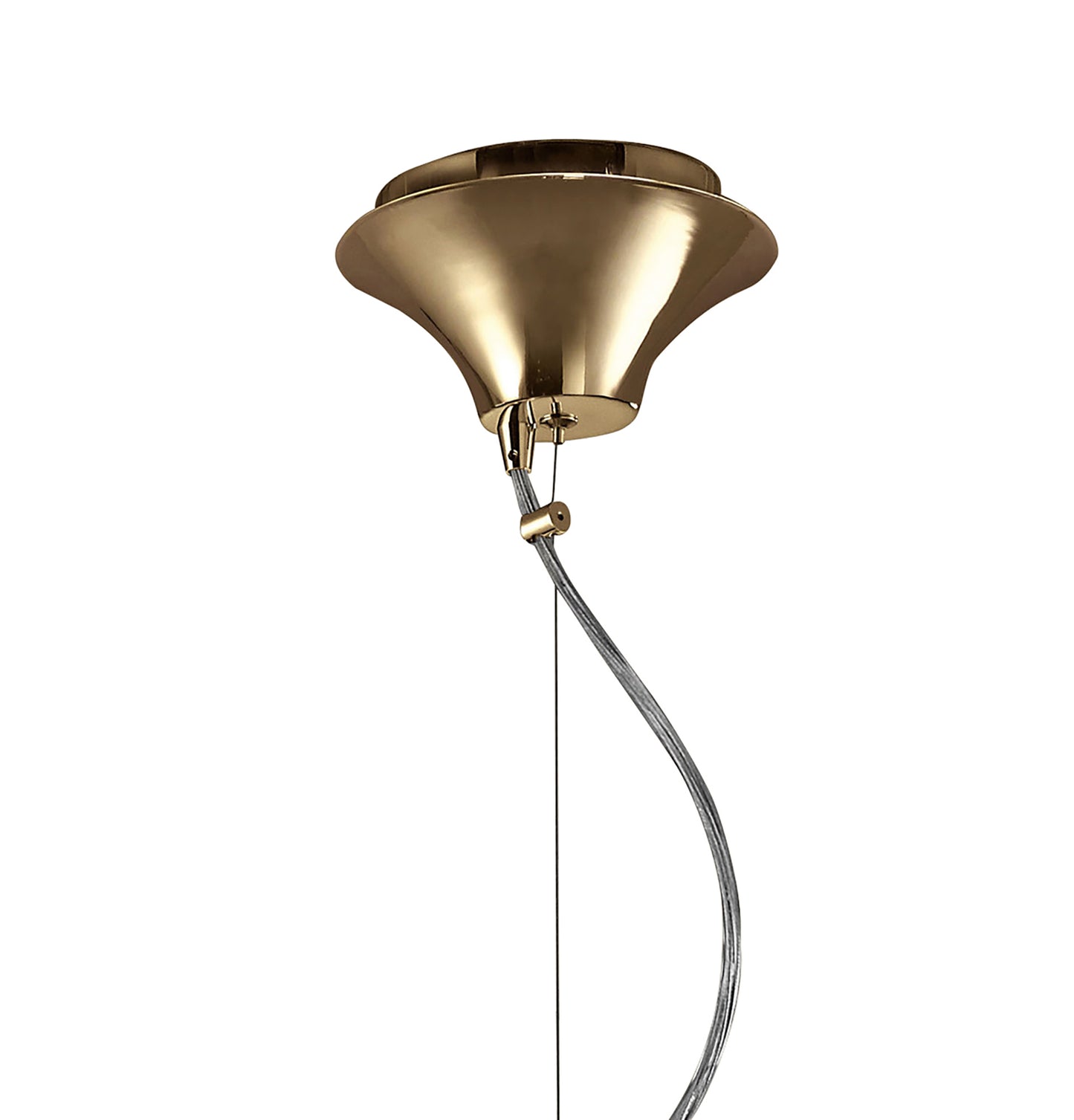Tiffany Pendant 3+1 Light E27+G9, French Gold With Soft Bronze Shade & Clear Crystal by Mantra