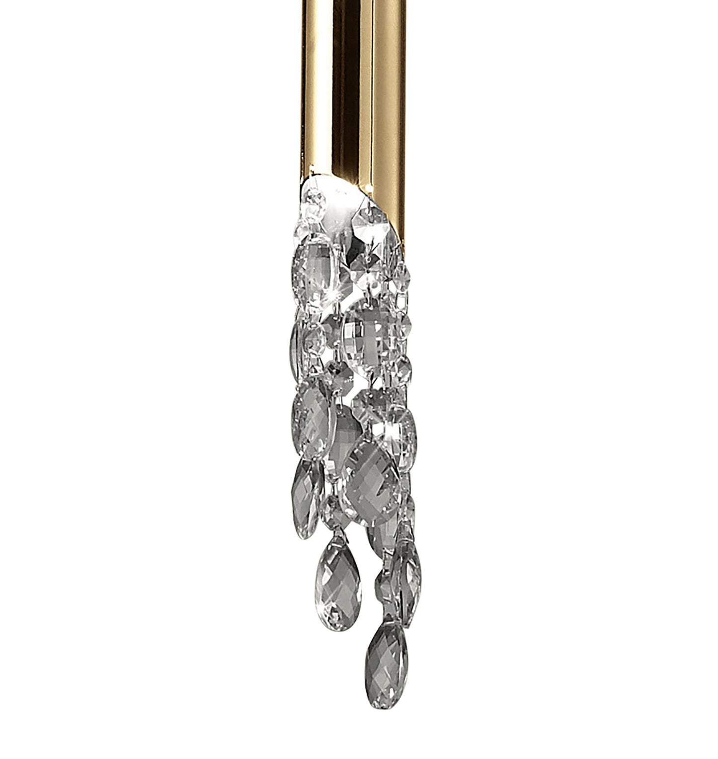 Tiffany Pendant 3+1 Light E27+G9, French Gold With Soft Bronze Shade & Clear Crystal by Mantra