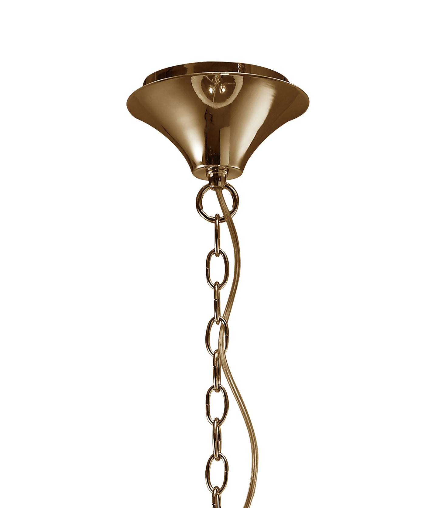 Tiffany Pendant 3+3 Light E14+G9, French Gold With Soft Bronze Shade & Clear Crystal by Mantra