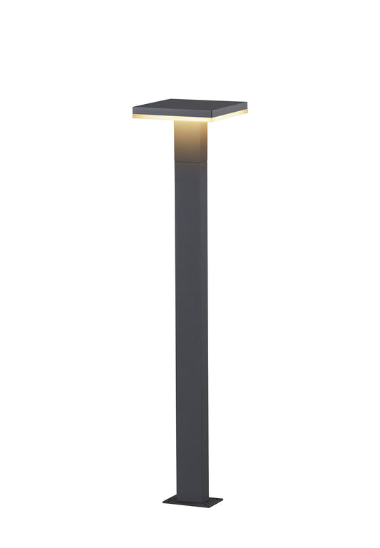 Tignes Pillar Lamp, 10W LED, 3000K, 700lm, IP54, Anthracite, 3yrs Warranty by Mantra