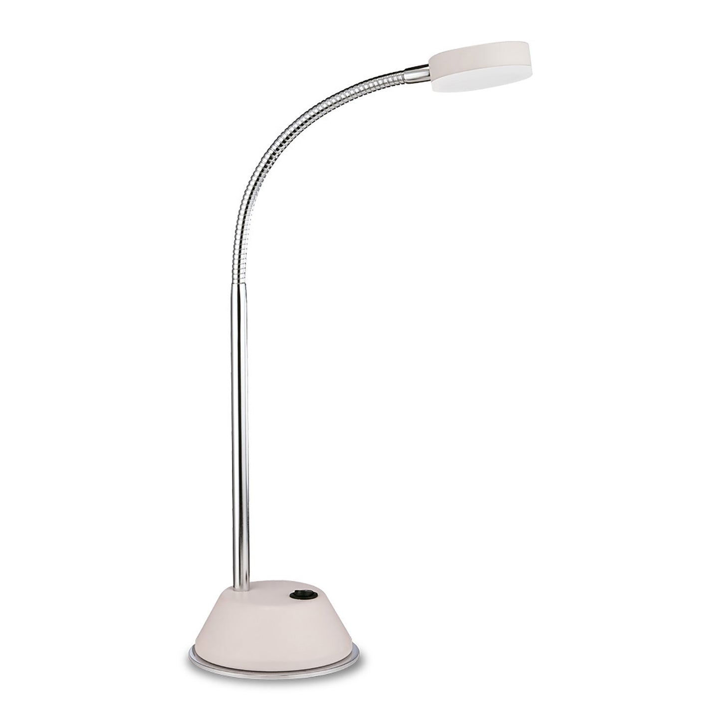 Tobias Table Lamp 1 Light 3W LED 3000K, 300lm, Matt White/Frosted Acrylic/Polished Chrome, 3yrs Warranty by Mantra