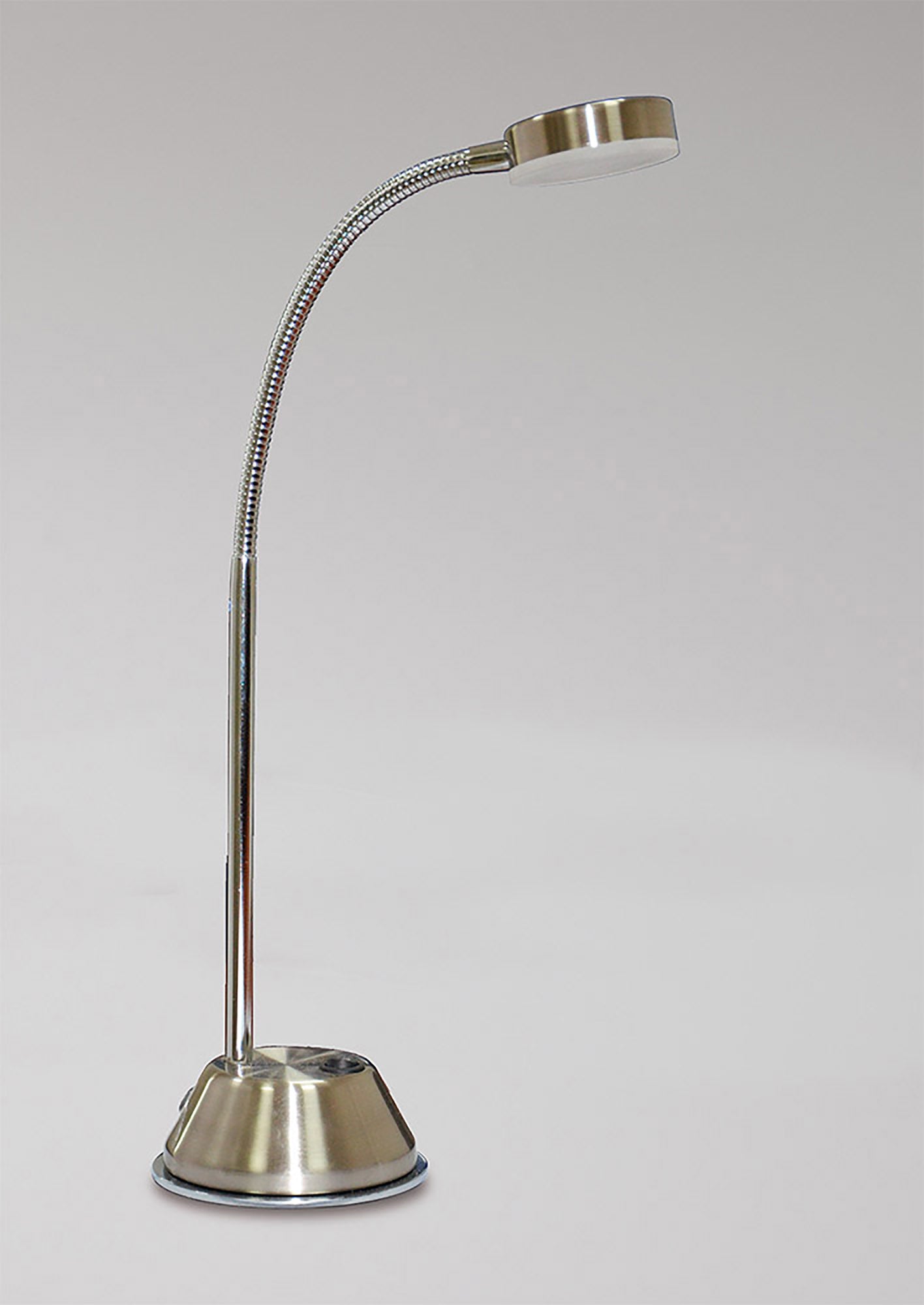 Tobias Table Lamp 1 Light 3W LED 3000K, 300lm, Satin Nickel/Frosted Acrylic/Polished Chrome, 3yrs Warranty by Mantra