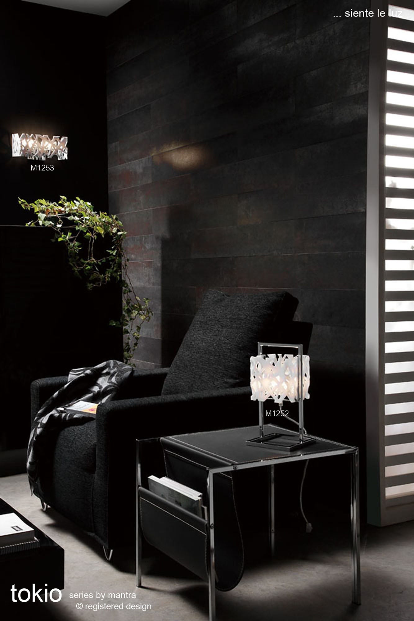 Tokio Rectangular Telescopic 6 Light G9 Line, Gloss Black/Polished Chrome by Mantra