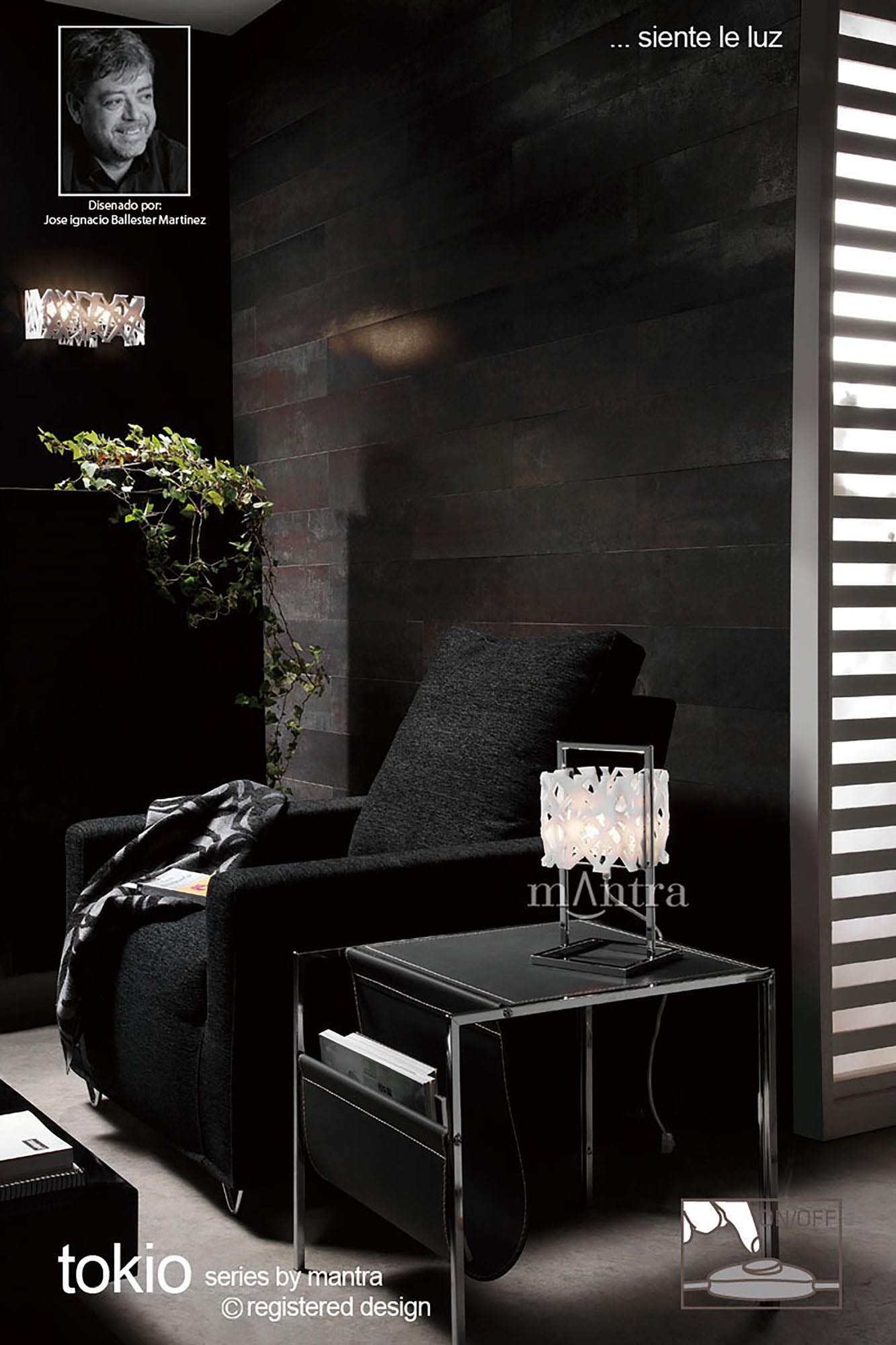 Tokio Rectangular Telescopic 6 Light G9 Line, Gloss Black/Polished Chrome by Mantra