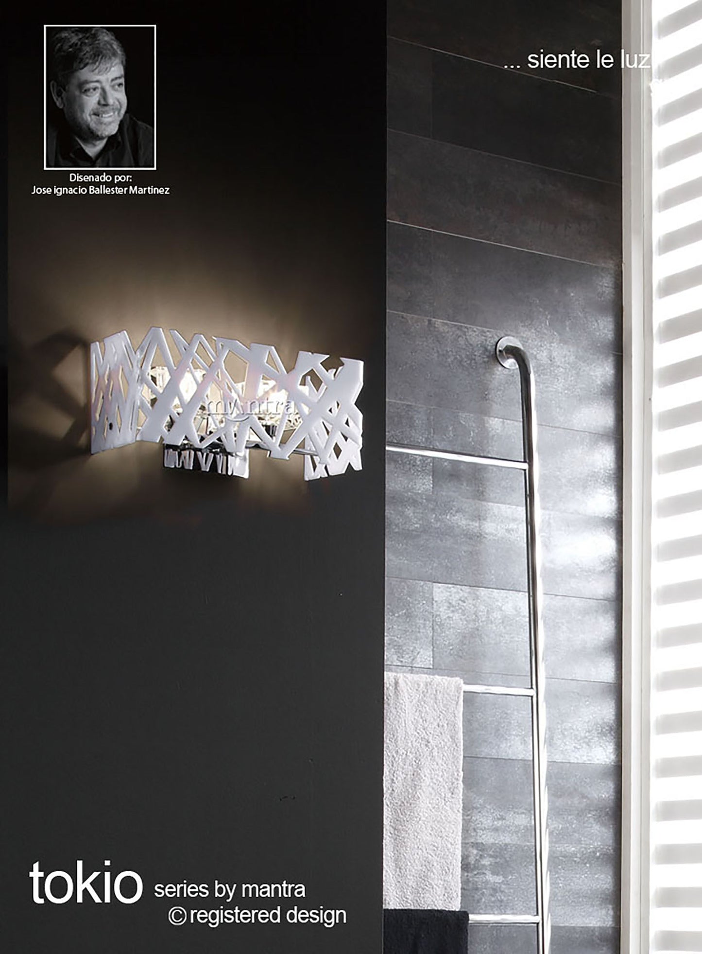 Tokio Rectangular Telescopic 6 Light G9 Line, Gloss Black/Polished Chrome by Mantra