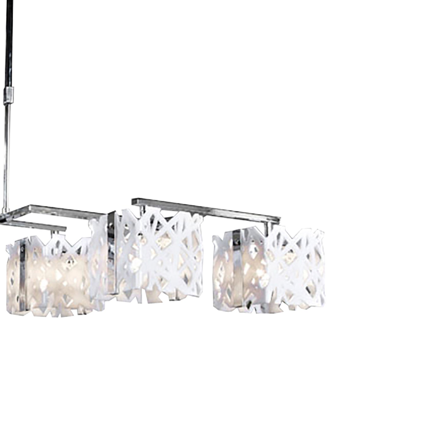 Tokio Rectangular Telescopic 6 Light G9 Line, Gloss White/Polished Chrome by Mantra
