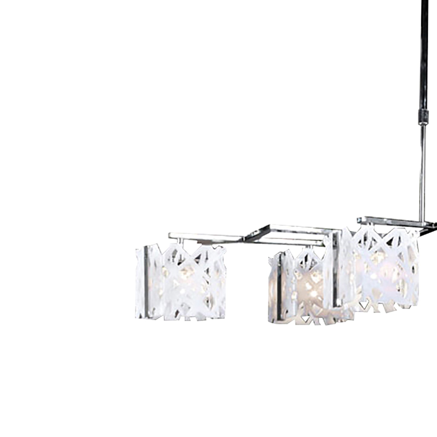 Tokio Rectangular Telescopic 6 Light G9 Line, Gloss White/Polished Chrome by Mantra