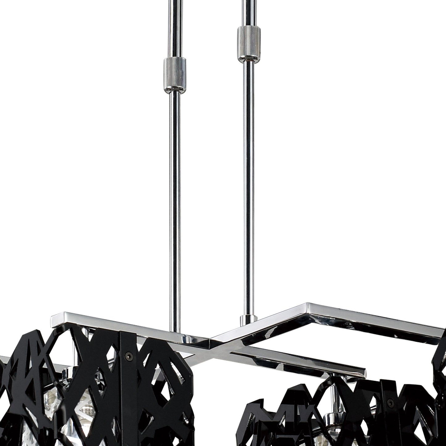 Tokio Rectangular Telescopic 6 Light G9 Line, Gloss Black/Polished Chrome by Mantra