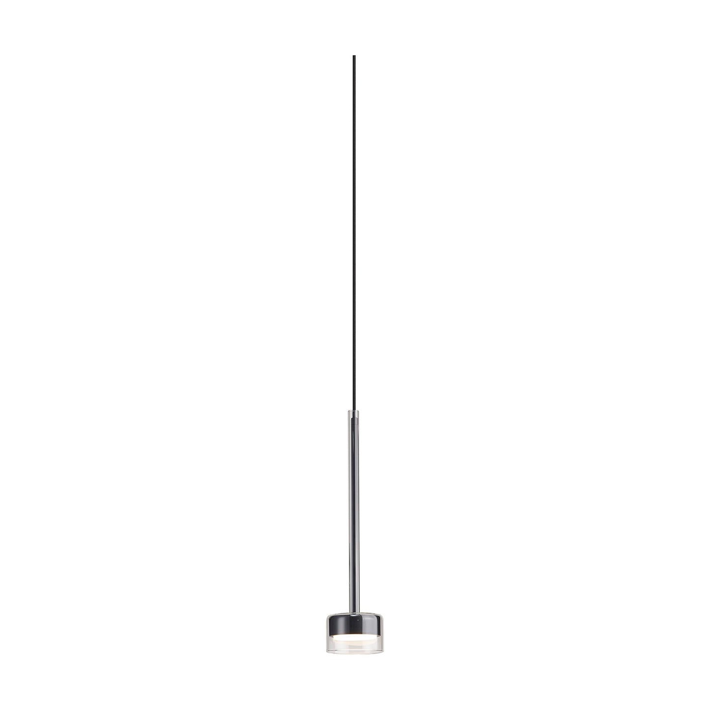 Tonic Assembly Pendant (WITHOUT PLATE), 1 Light, With Replaceable 12W LEDs, 3000K, Chrome/Clear Glass by Mantra