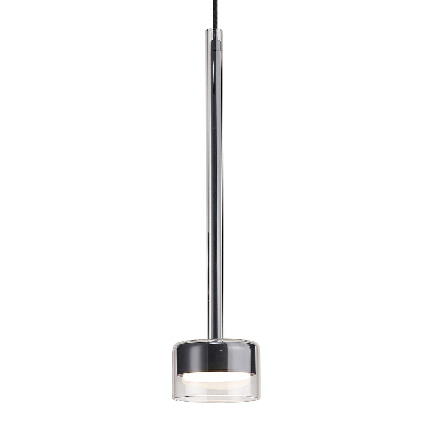 Tonic Assembly Pendant (WITHOUT PLATE), 1 Light, With Replaceable 12W LEDs, 3000K, Chrome/Clear Glass by Mantra