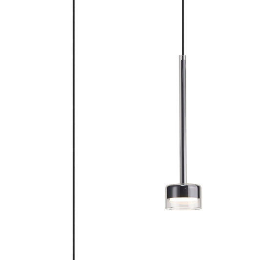 Tonic Assembly Pendant (WITHOUT PLATE), 1 Light, With Replaceable 12W LEDs, 3000K, Chrome/Clear Glass by Mantra