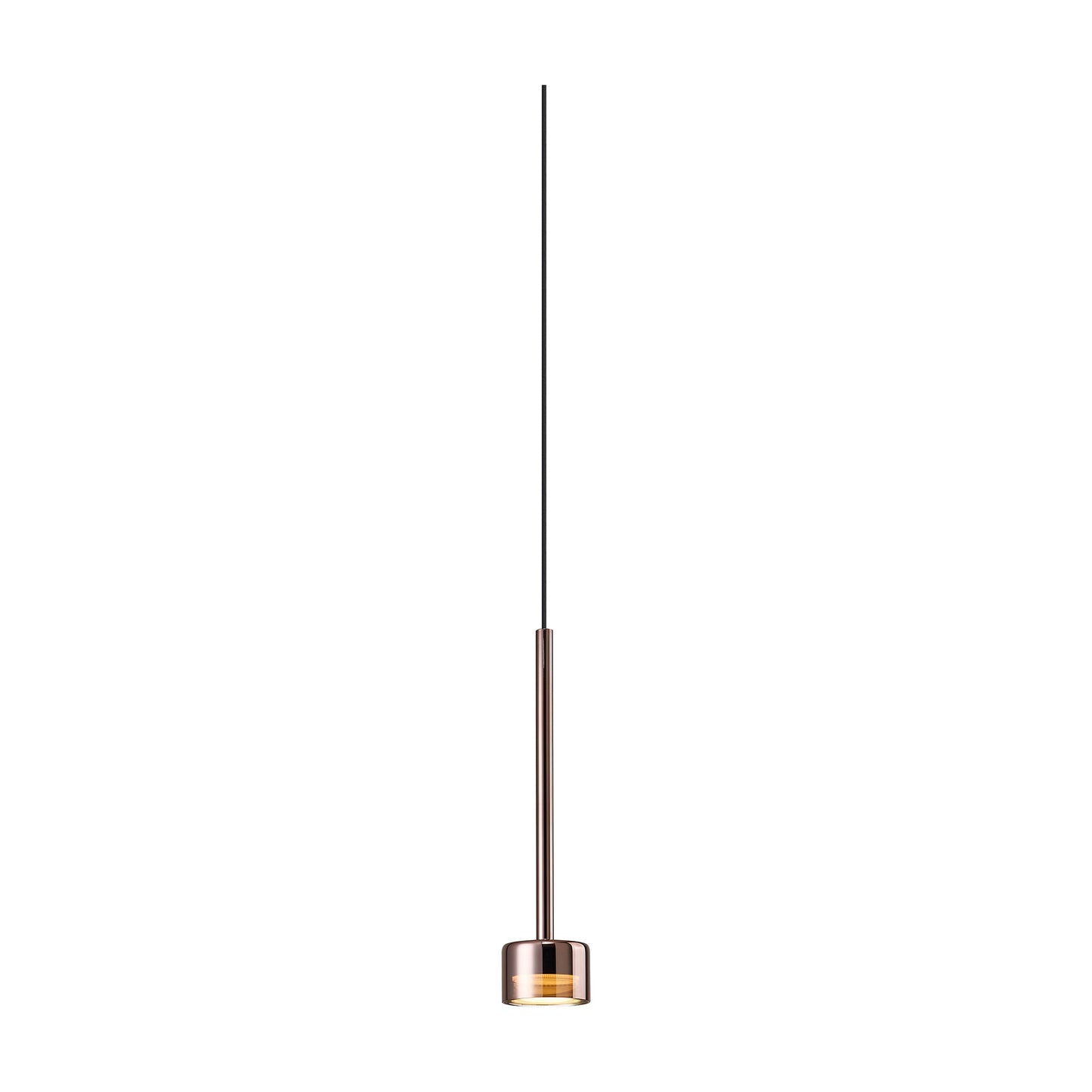 Tonic Assembly Pendant (WITHOUT PLATE), 1 Light, With Replaceable 12W LEDs, 3000K, Copper/Copper Glass by Mantra