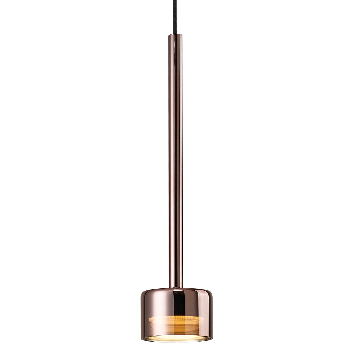 Tonic Assembly Pendant (WITHOUT PLATE), 1 Light, With Replaceable 12W LEDs, 3000K, Copper/Copper Glass by Mantra