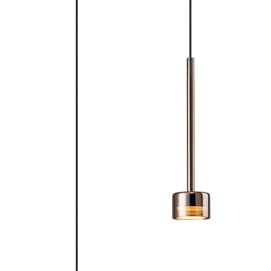 Tonic Assembly Pendant (WITHOUT PLATE), 1 Light, With Replaceable 12W LEDs, 3000K, Copper/Copper Glass by Mantra