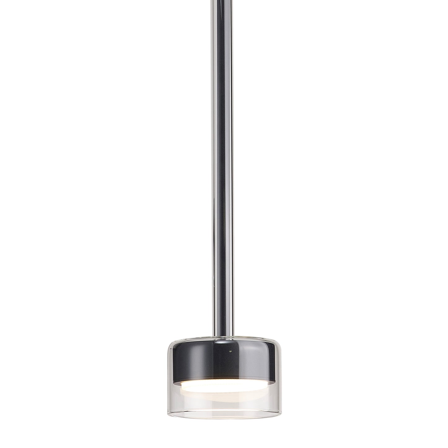 Tonic Pendant, 1 Light, With Replaceable 12W LEDs, 3000K, Chrome/Black/Clear Glass by Mantra