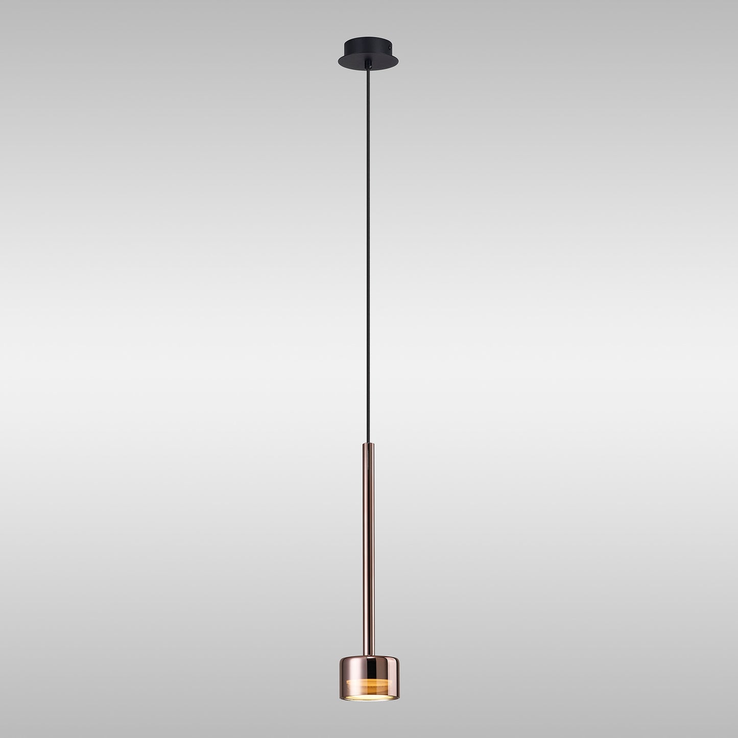 Tonic Pendant, 1 Light, With Replaceable 12W LEDs, 3000K, Copper/Black/Copper Glass by Mantra